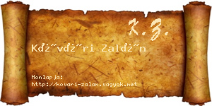 Kővári Zalán névjegykártya